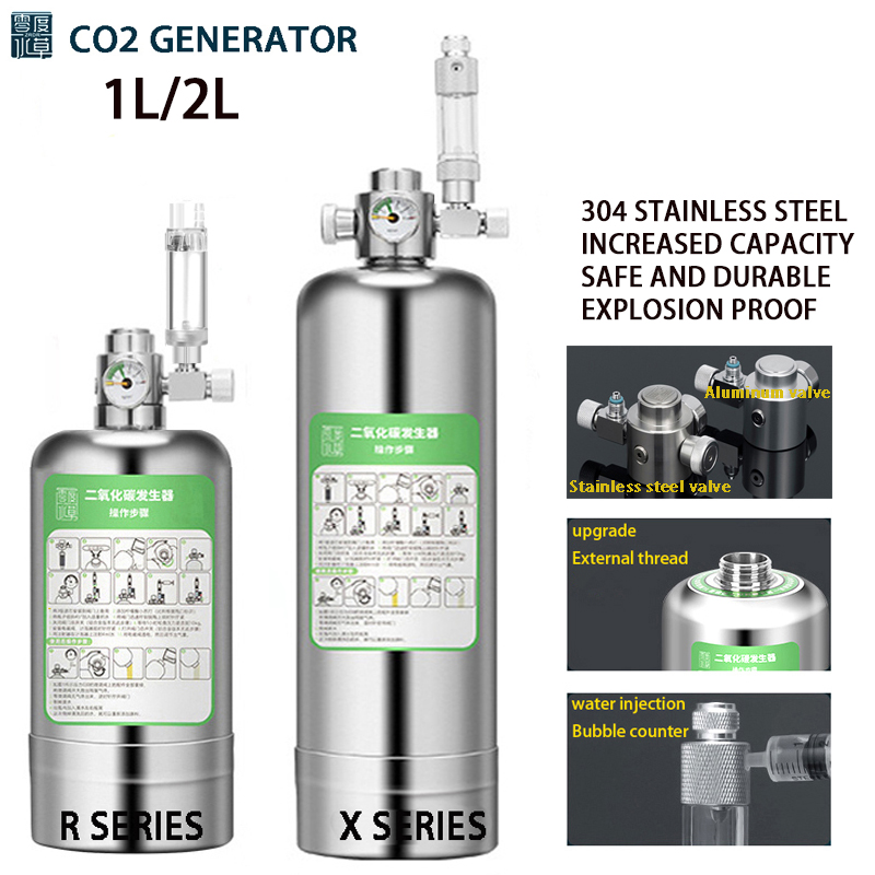 Planted Aquarium Tank Kit - Sistem Kit Generator CO2 Akuarium ZRDR,