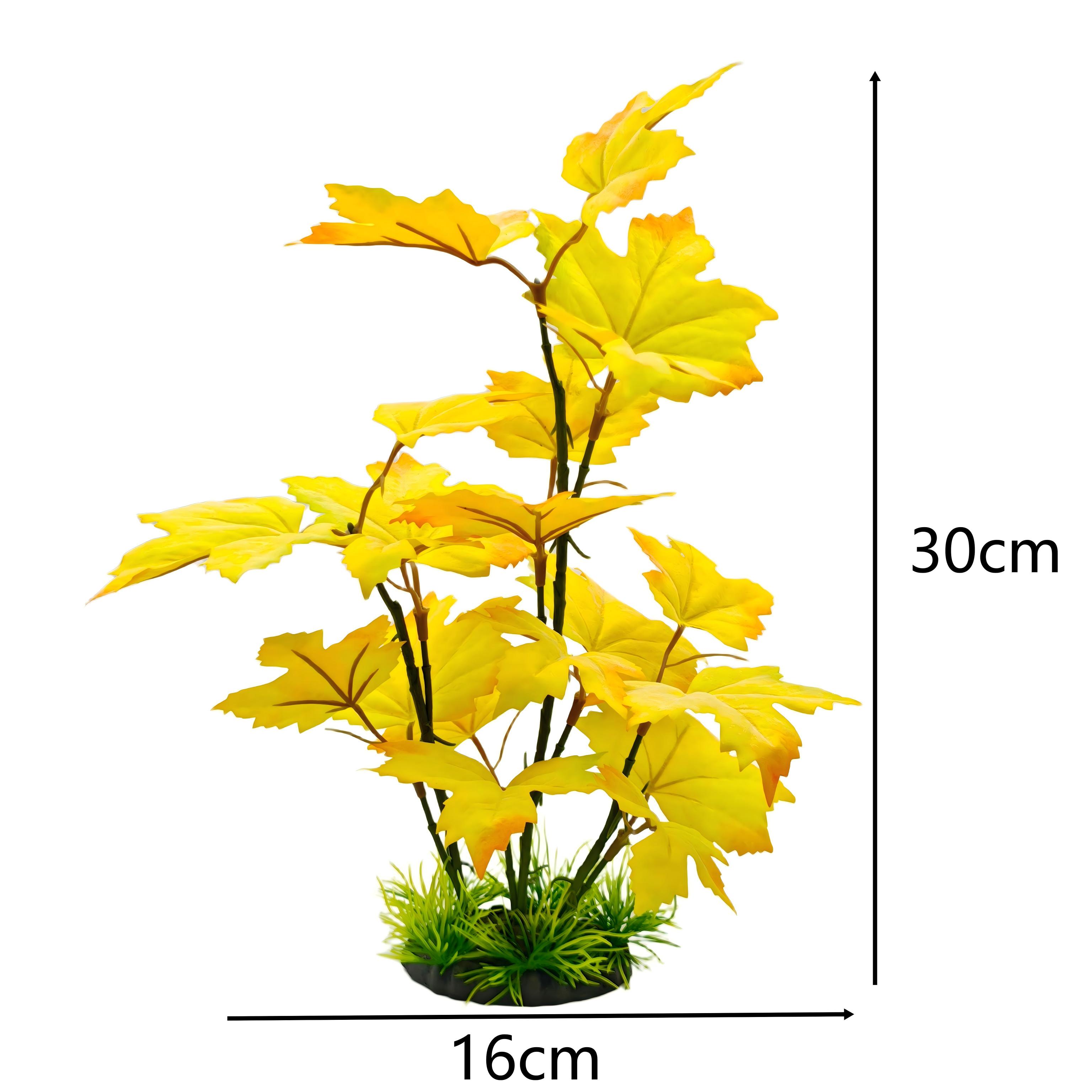 Daun Buatan 30Cm Dekorasi Buat - Planted Aquarium Yellow Water ulasan dan harga